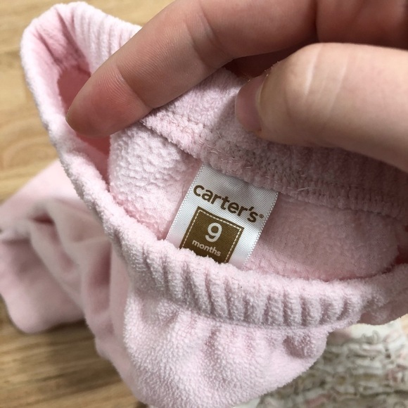 9 month Girl Pants Bundle Pink Sweatpants Cheetah Bear Carter’s Ruffle Butt - Picture 6 of 7